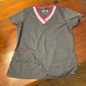 Grey’s anatomy scrub top gray L